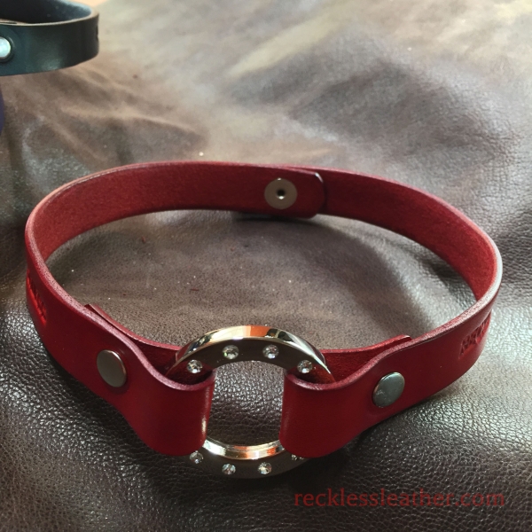 Rhinestone Ring Choker - Reckless Leather - For The Curious & The Serious